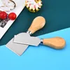 Stainless Steel Cheese Knife 4Pcs/Set Cheeses Slicer Tools Knives Wooden Handle Pizza Fork Cream Cake Cutter Kitchen Tableware BH5787 WLY