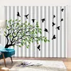 Rideaux rideaux décoration personnalisée 3D bref arbre représentant des oiseaux abstraits rideaux pour chambre salon polyester rideau1