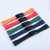 Banda de relógio final curvo de 20 mm e clasco polido preto Silicone Black Navy Green Orange Red Rubber Watch Band para Rol Strap Sub GMT DA5398084