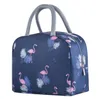 50 pcs saco de almoço bolsa de lona Oxford impermeável flamingo imprime isolamento organizador piquenique frio caixa de armazenamento de alimentos