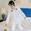 Grosso flanela quente bonito dos desenhos animados Totoro pijamas com capuz conjuntos mulheres inverno manga longa coral veludo sleepwear pijama mujer homewear 201217