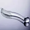 NXY Dildos Double Crystal White False Penis Glass Artificial Particle Spiral Point g Massager Sex Toy Adult Game Lesbian1210