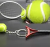 Sport Tennis Racket Key Ring Ball Keychain Bag Hangen Houders Women Men Mense sieraden Will en Sandy Gift