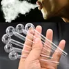 Hot Selling 4.0 -tums 10 cm längd Pyrex Glass Oil Burner Pipe Clear Billiga glas rökrör Vattenhandledningar Rökningstillbehör