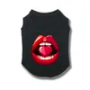 Red Lips Love Pet Shirt Fashion Cool Puppy Vests Dog Apparel Sublimation Printing Summer Pets T-Shirt Soft Clothes for Small Medium Dogs Cats Chihuahua XS-5XL Pink A302