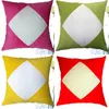 Sublimering Blanks Kuddehölje Kort plysch Splicing Diagonal Pillow Case 40 * 40 cm Färgglada Home Textils Mjukt tvättbar 4 3MJ M2