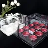 10Set HOLD 2/4/6/12 Mini Cup Cake Clear Plastic Bakkerij Cupcakes Muffins Boxes Bakken Cookies Pakket Carrier Cupcake Decoraties