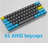 Frosted Backlit Key Caps för ANSI 60% Layout Mekanisk Tangentbord GH60 XD60 RK61 ALT61 Anne Double-S Moulding Keycap11