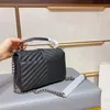 Bolsas de ombro de grife, moda feminina, corrente, couro genuíno, bolsa transversal com alça, bolsas pretas