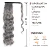 Shake and go grey human hair ponytail hairpiece gray body wave short high puff bun chigon grey pony tail hair piece 120g 140g