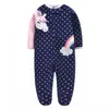 nouveau-né bébé vêtements dessin animé nouveau-né garçon fille combinaison à manches longues footies polaire 2020 zipper unisexe 0-12 mois costume d'hiver LJ201023