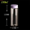 47*120*34mm 150ml Glass Bottles Silicone Stopper Screw Aluminium Cap Empty Candy Jars Leakproof Vials 12pcshigh quantity