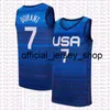 Devin 15 Booker Jersey 2021 National Team Basketball Kevin 7 Durant Damian 6 Lillard Jayson 10 Tatum Jerseys Vit Blå Mens S-XXL