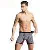 Lot Men Long Boxer Underwear Mens Boxers Homme Cuecas Masculina Men's Cotton Striped Sexy Homewear Underpants Cueca Boxer LJ195L