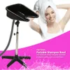 Salon de coiffure shampooing portable Spa Spa Hair Shampoo Bowl Bowl Adjustable High Haut-Haut Basin avec drain Beauty Salon Équipement noir