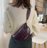 Bel çantaları 2021 Kadın Çanta PU Deri Metal Çift Zincir Toplam Bant başına Pack Bananka Moda El çantası göbek kemer çantası1