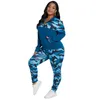 Survêtements pour femmes grande taille S-5XL 2 pièces tenues pour femmes Camouflage imprimé Stretch décontracté Joggor Fitness correspondant ensemble en gros goutte