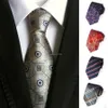 Moda iş takım elbise boyun bağları erkek bağları jacquard çiçek çizgileri bağlar erkekler için kravatlar ve kumlu