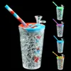 Quick freezing Plastic Cup water pipe 157mm*68mm silicone smoking bong Dab Rig with glass bowl smoking oil tobacco bong wax Rigs herb bubble