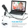 USB Professional Microphone Coldenser Recording Studio Microfony Stand do laptopa i komputera YouTube Skype Gaming Sound Card