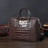 Briefcases Handbag Leather Men's Business Briefcase 14" Laptop Bag Crocodile Shoulder Large Capacity Tide Brand Computer Bags1