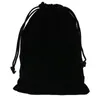 5 * 7 cm Drawstring Flannel Bag Black Velvet Smycken Kam Smycken Förpackning Double Drawstring Small Flannel Paketväska