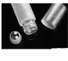 10ml Perfume Roll On Glass Bottle Frosted Clear with Ball Roller Essential Oil Vials White Gold Black Cap Refined oil bottle white frosted