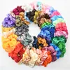 Women Silk Scrunchie Elastic Handmade Multicolor Hair Band Ponytail Holder Headband Hair Accessories epacket 70 colors 414 K25650830