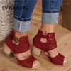 2020 frauen Keil Sandalen Mittlere Ferse Sommer Slip-on Schnalle Damen Schuhe Künstliche Offene spitze Casual Hochzeit Pumpen Frauen alias1