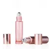 Großhandel 5 ml 10 ml rosa ätherisches Öl Parfum Parfüm Duftflasche mit Metallrollerkugel im Angebot