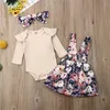 2020 nouveau-né enfants bébé fille vêtements floraux combinaison barboteuse body automne robe tenue ensemble 0- LJ201221