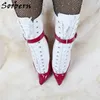 Sorbern – bottines verrouillables Sexy pour femmes, chaussures de Ballet à talons hauts avec chaînes, chaussures Sm, pour travesti, couleurs personnalisées