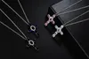 Hip Hop Vine Jewelry Cross Pendant 18K White Gold Fill Oval Cut Sapphire CZ Diamond Jesus Women Wedding Clavicle Necklace Gift1206567