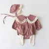 Autumn Baby Girls Romper High Quality Cute Crochet s Toddler Brand Infant Lovely Corduroy Clothes 220106