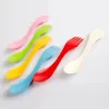 Portable Plastic Spoons Fork Travel Tableware Set Camping Cutlery 3 In 1 Knife Forks Scoop Household Kitchen Tool 6Pcs/Set