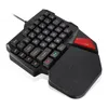 Teclado para juegos con cable de una sola mano, teclado de una sola mano, teclado de juego con sensación mecánica para tableta móvil, portátil, juego PUBG WJJ