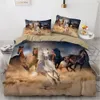 Koń Pościel Zestaw 3D Custom Design Animal Duvet Cover Zestawy Białe łóżko Pościel Poszewki Pełna Królowa Królowa Super King Twin Rozmiar 201127