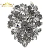 Broches, broches Royal Vintage Cluster Clear Crystal Strass Foiled Leaf Teardrop Déclaration en forme de poire Pins Mariage Bijoux de mariée