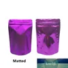 100個の紫色はアルミホイルのジッパーロックの自己シールリサイクル可能包装袋ジッパー豆キャンディーパッケージバッグ