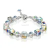 Women iridescence Rainbow diamond bracelet woman bracelets crystal charm bracelet fashion jewelry gift will and sandy