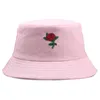 Brede rand hoeden zomer 4-kleurs geborduurde rozenemmermuts voor mannen en dames sunshade platte top panama visser caps romantische harajuku elo
