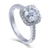 Transgems 14K 585 Vitguld 1.5 CT Diameter 7.5mm Lab Vuxen Moissanite Diamant Engagement Bröllopsring för kvinnor Y200620