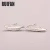 Ruifan Tiny 4mmX13mm Feather 925 Sterling Silver Stud Earrings Women's Fashion Jewelry Gift For Girls Kids Lady YEA1551