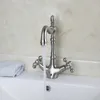 Robinets de lavabo de salle de bain KEMAIDI en laiton massif nickelé brossé mitigeur pivotant et froid robinet 2 poignées mélangeur de bassin1