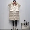 90% blanc duvet de canard veste à capuche femmes épais long lâche manteau d'hiver coréen femme vestes bouffantes Doudoune Femme Outwear Y201001