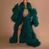 Einzigartiger Tüll-Umstandsmantel für Damen, transparent, lang, für Fotoshooting, flauschiges, gestuftes Kleid, formelle Event-Overlay-Nachtwäsche 2021
