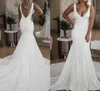 2022 vestido de nupcial sereia vestidos de noiva v pescoço varrer trem simples sexy backless plus size vestido de noiva robe de mariage