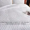 Täcke täcker uppsättningar nordiska sängkläder set enkelhet rand vit täcke täckning kudde ingen säng linne täcke 230x260 king våg fast färg 220212