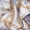 Foulard Satin Square Silk Scarf Female Silk Head Scarves For Ladies Hand Rolled Scarf 90 Foulard Luxe293C