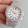 Melhor versão MKF NOVO 5719 Diamond Bezel Branco Dial Texturizado Miyota 9015 Modificar Cal.324CS Automatic Mens Watch Diamonds Pulseira Top Luxo